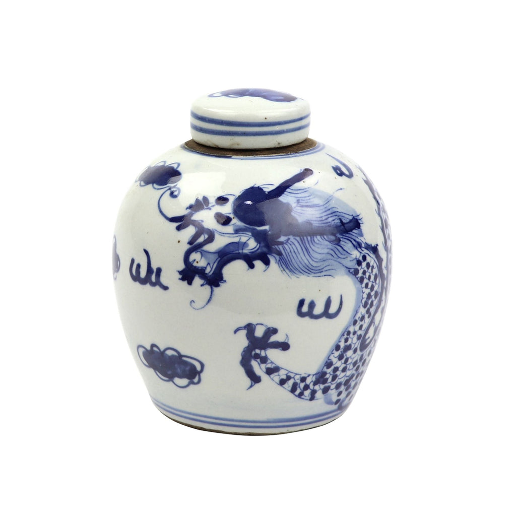 Blue And White Tiny Lid Mini Jar Dragon