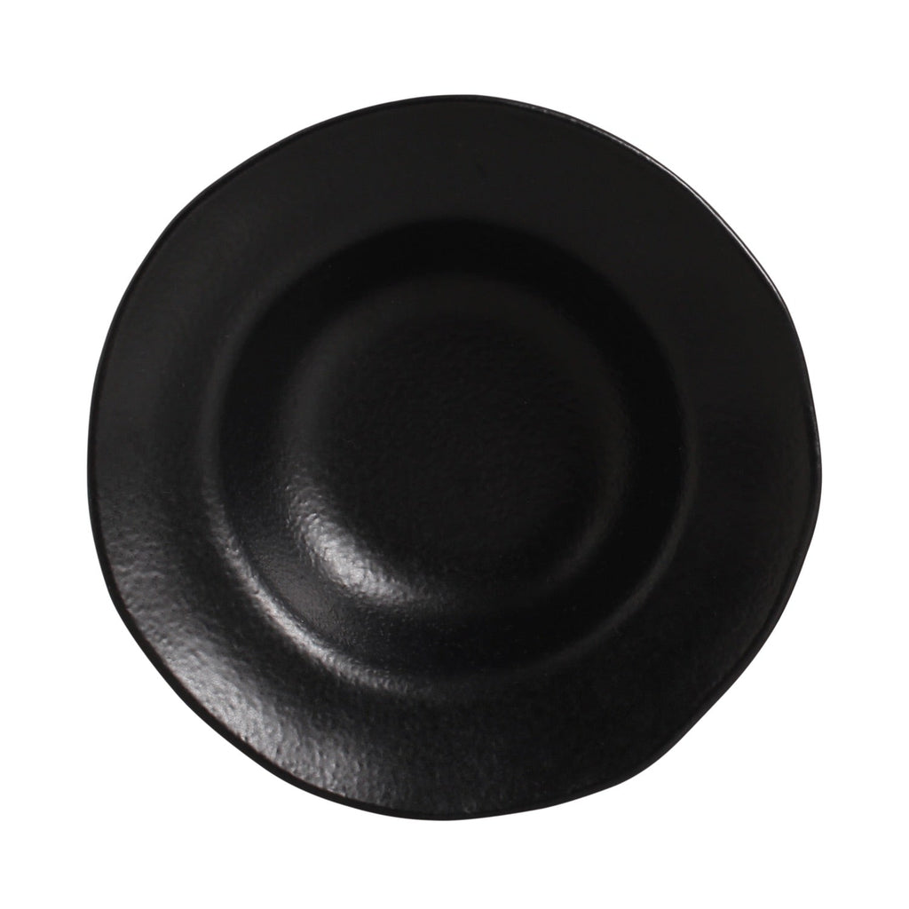 Matte Black Deep Rim Dessert Plates, Set of 4