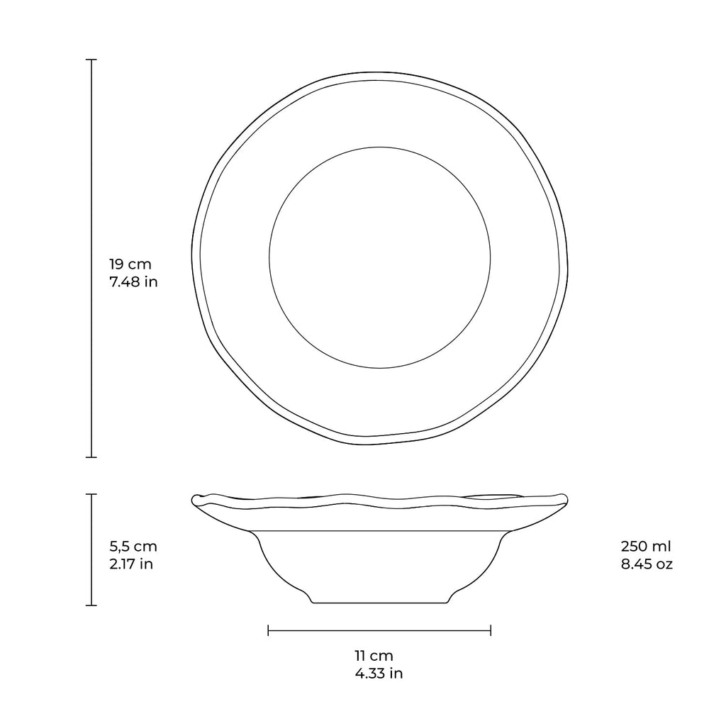 Matte Black Deep Rim Dessert Plates, Set of 4