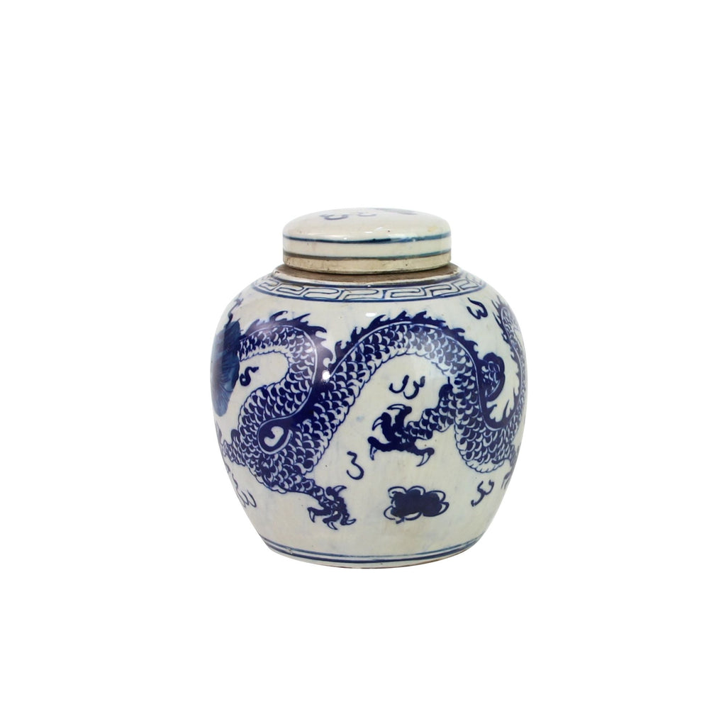 Blue And White Mini Jar Dragon