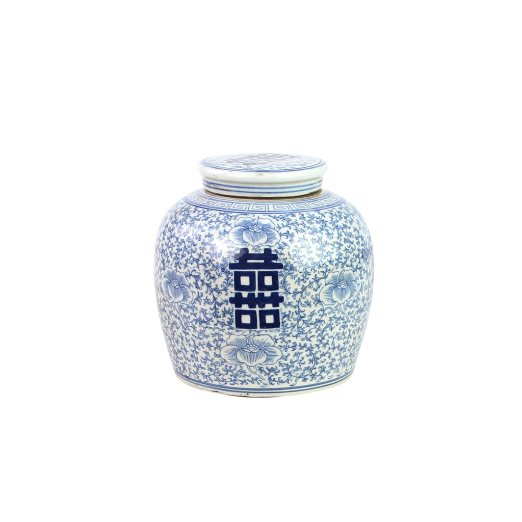 Blue And White Ming Jar Double Happiness