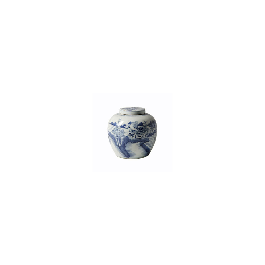 Blue And White Porcelain Ancestor Jar Landscape Design