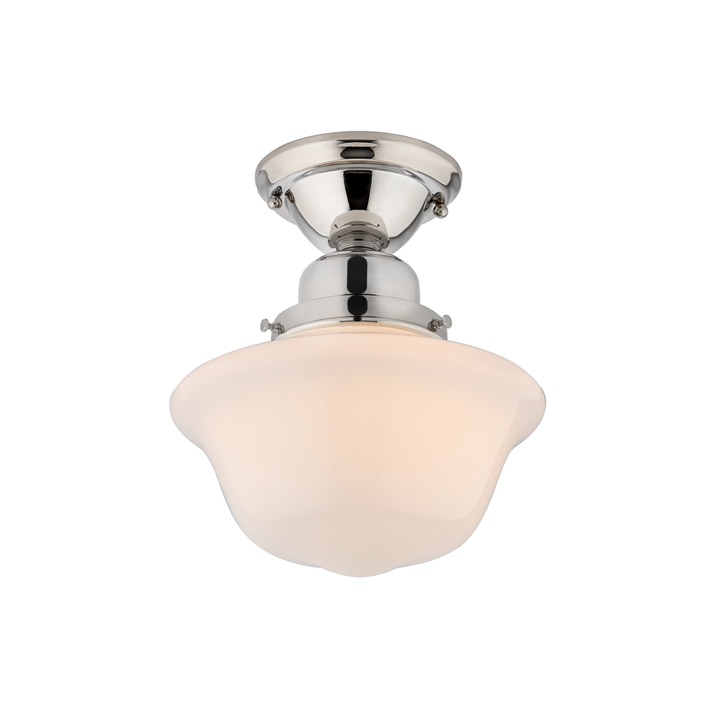 Edison Collection Semi Flush 10" - Polished Nickel