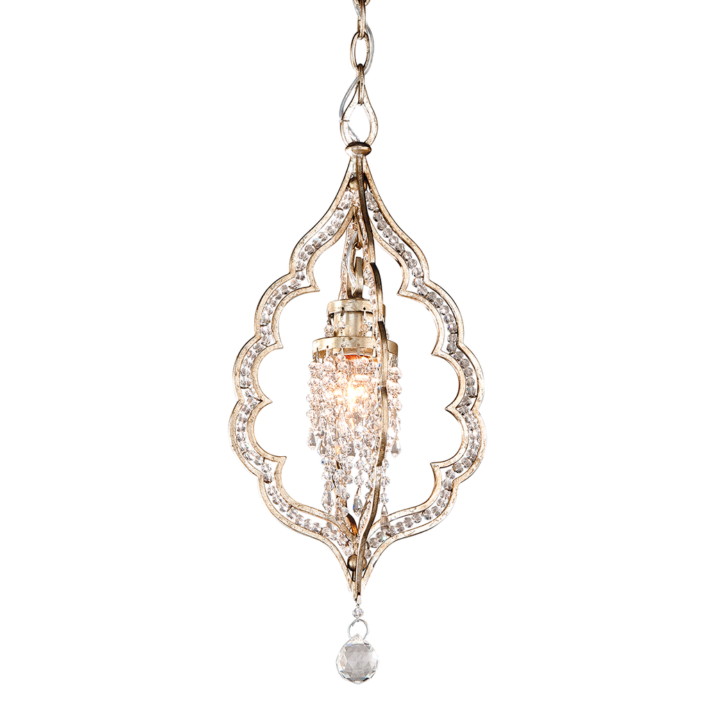 Bijoux Pendant 24" - Silver Leaf With Antique Mist