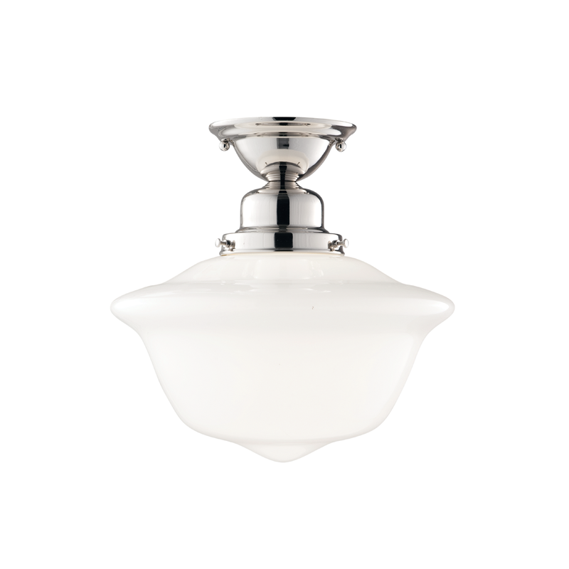 Edison Collection Semi Flush 11" - Polished Nickel