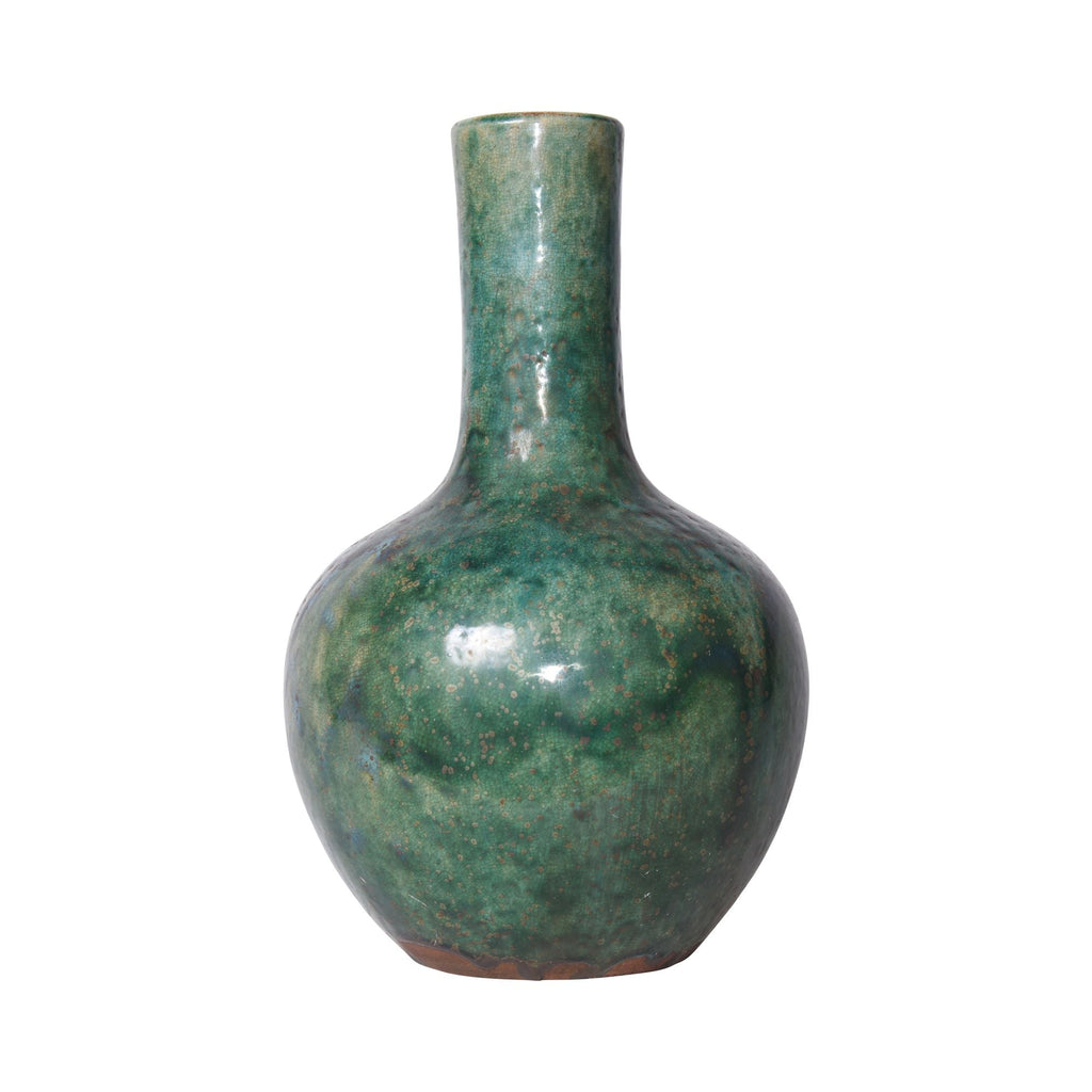 Speckled Green Globular Vase
