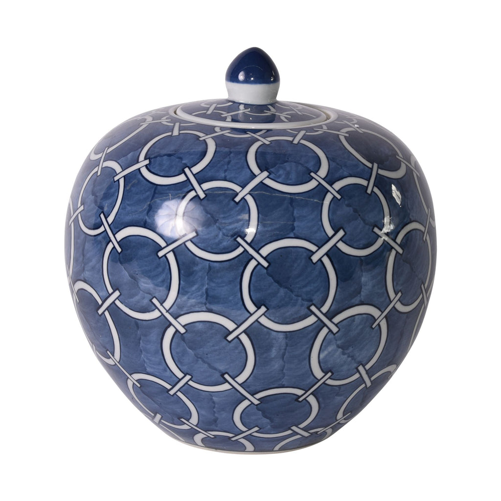 Indigo Blue Circle Melon Jar