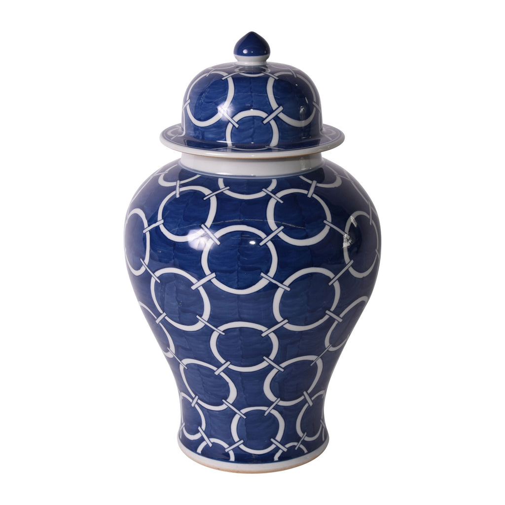Indigo Blue Circle Temple Jar
