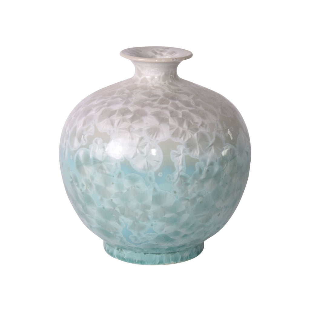 White Green Crystal Shell Pomegranate Vase