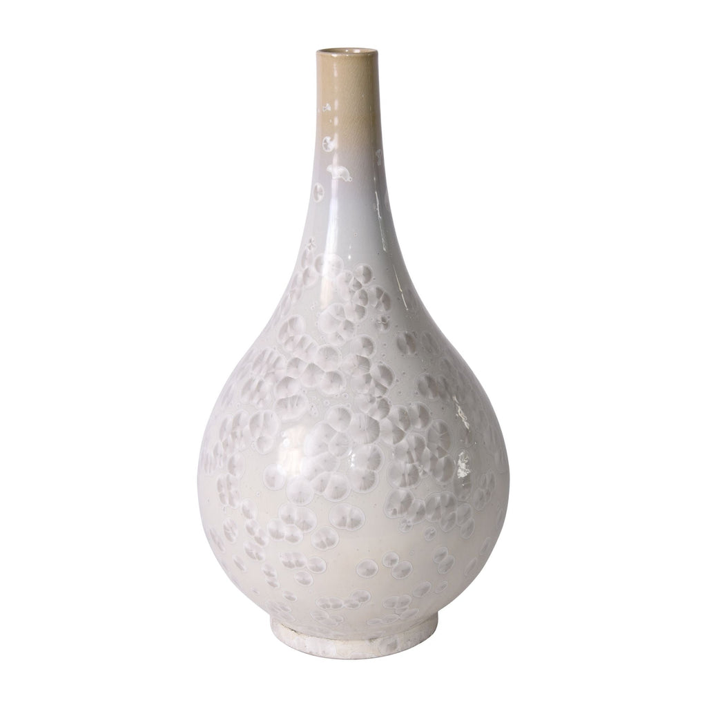 White Crystal Shell Long Neck Vase