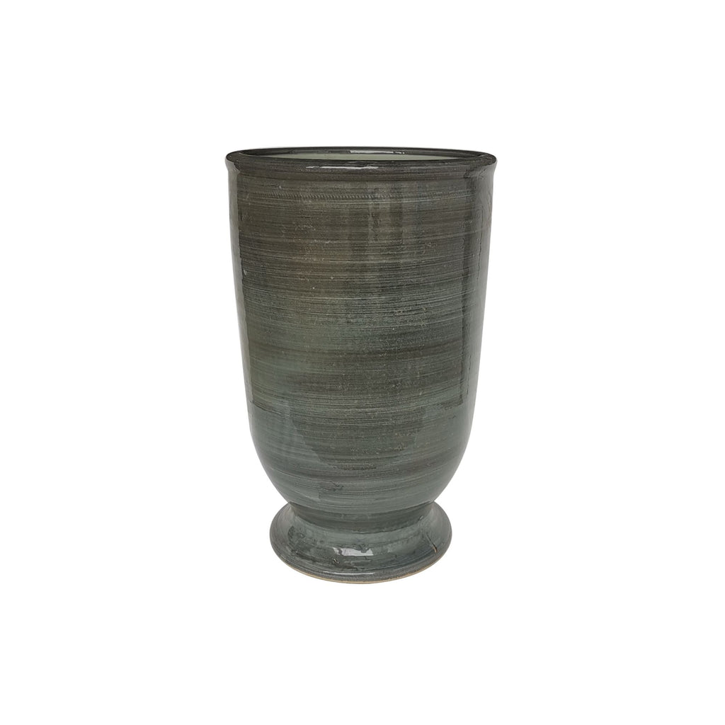 Provence Vase With Stripped Gray Glaze