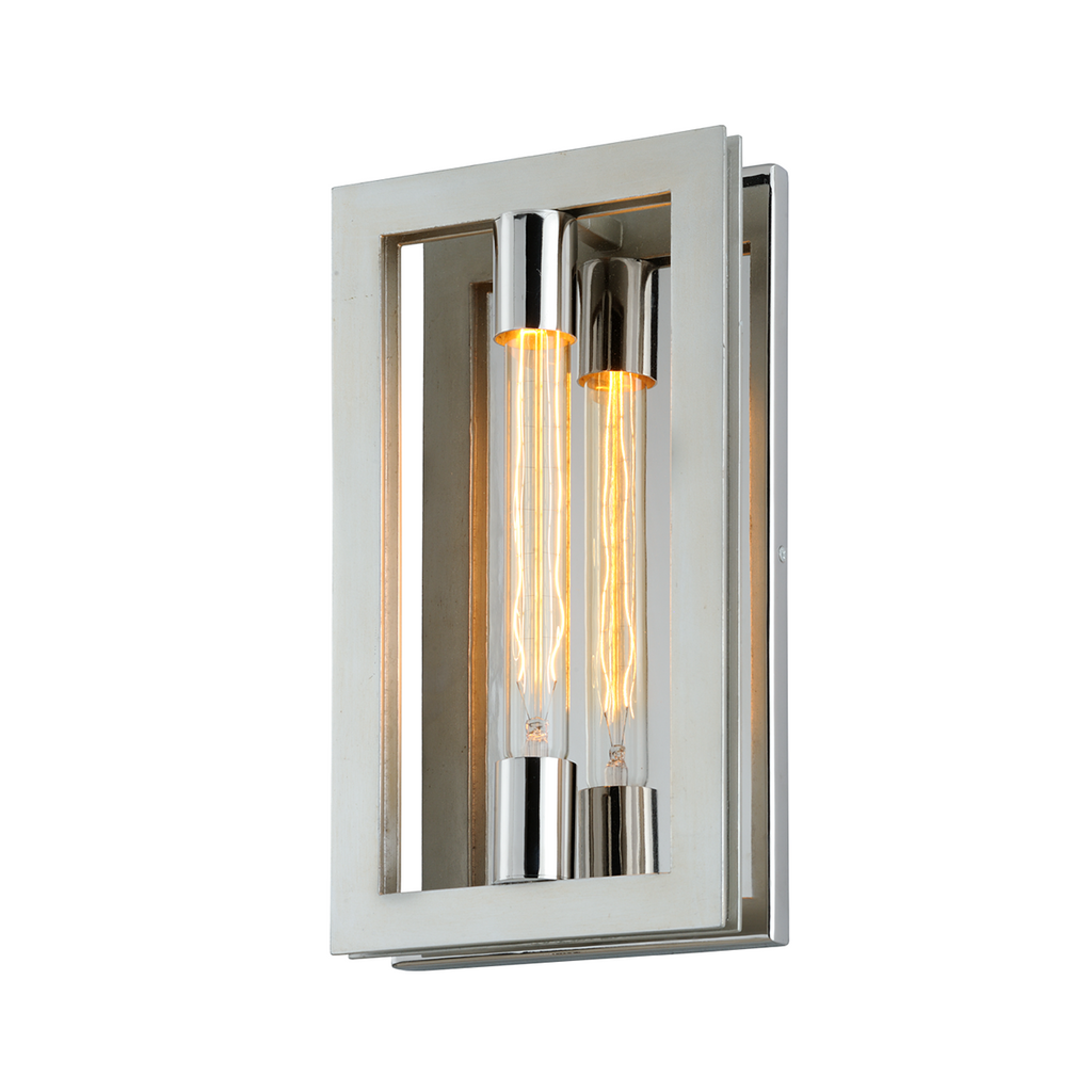 Enigma Wall Sconce - Silver Leaf W Stainless Acc