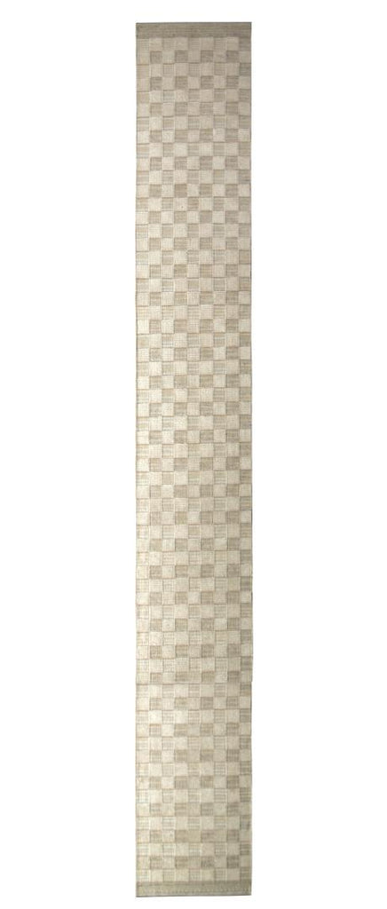 Scandinavian Runner In Beige Brown Geometric Pattern