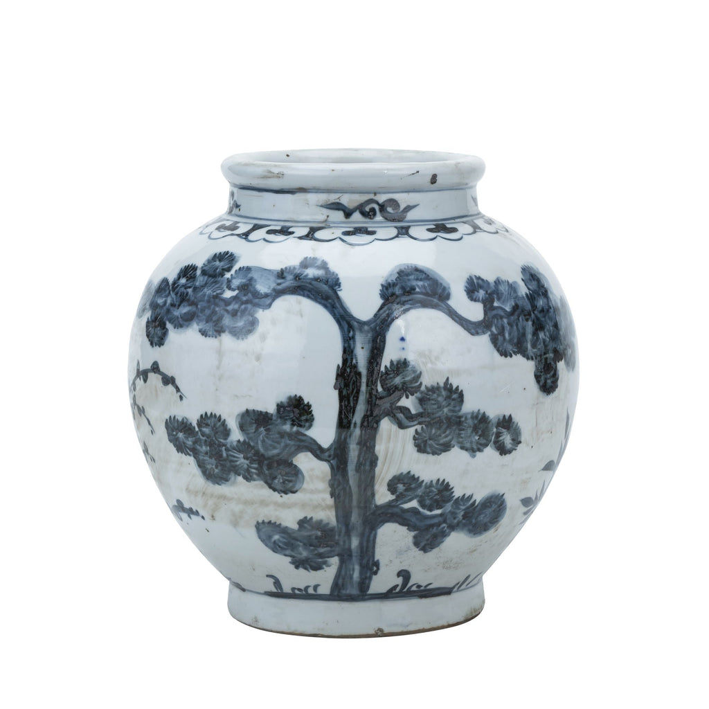 Blue And White Small Jar Pine and Bamboo