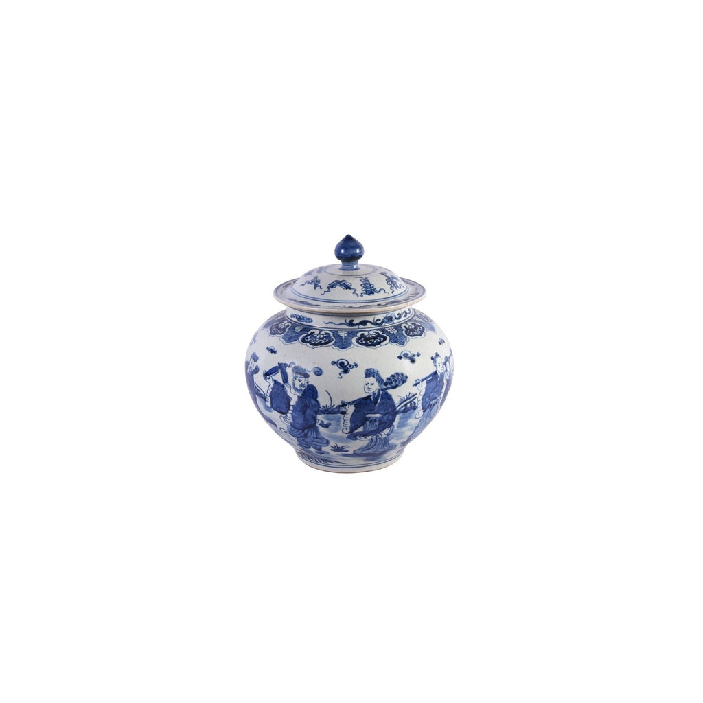 Blue and White Ginger Jar with Eight Immortals Motif