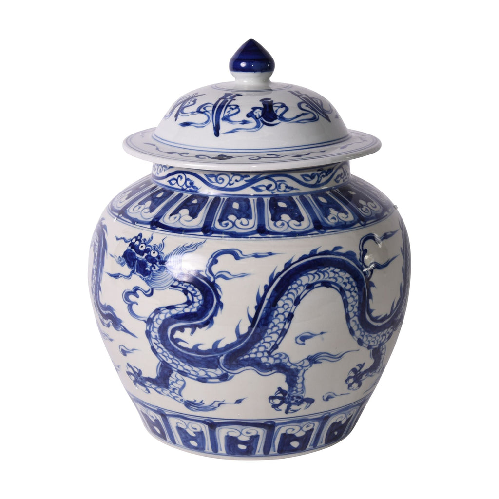 Blue and White Ginger Jar with Dragon Motif