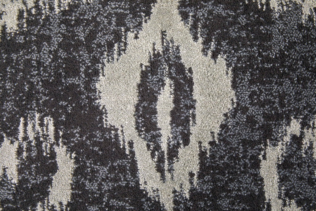 Azeri Iv Transitional Ikat Gray Taupe Ivory Area Rug (7'10" x 11')