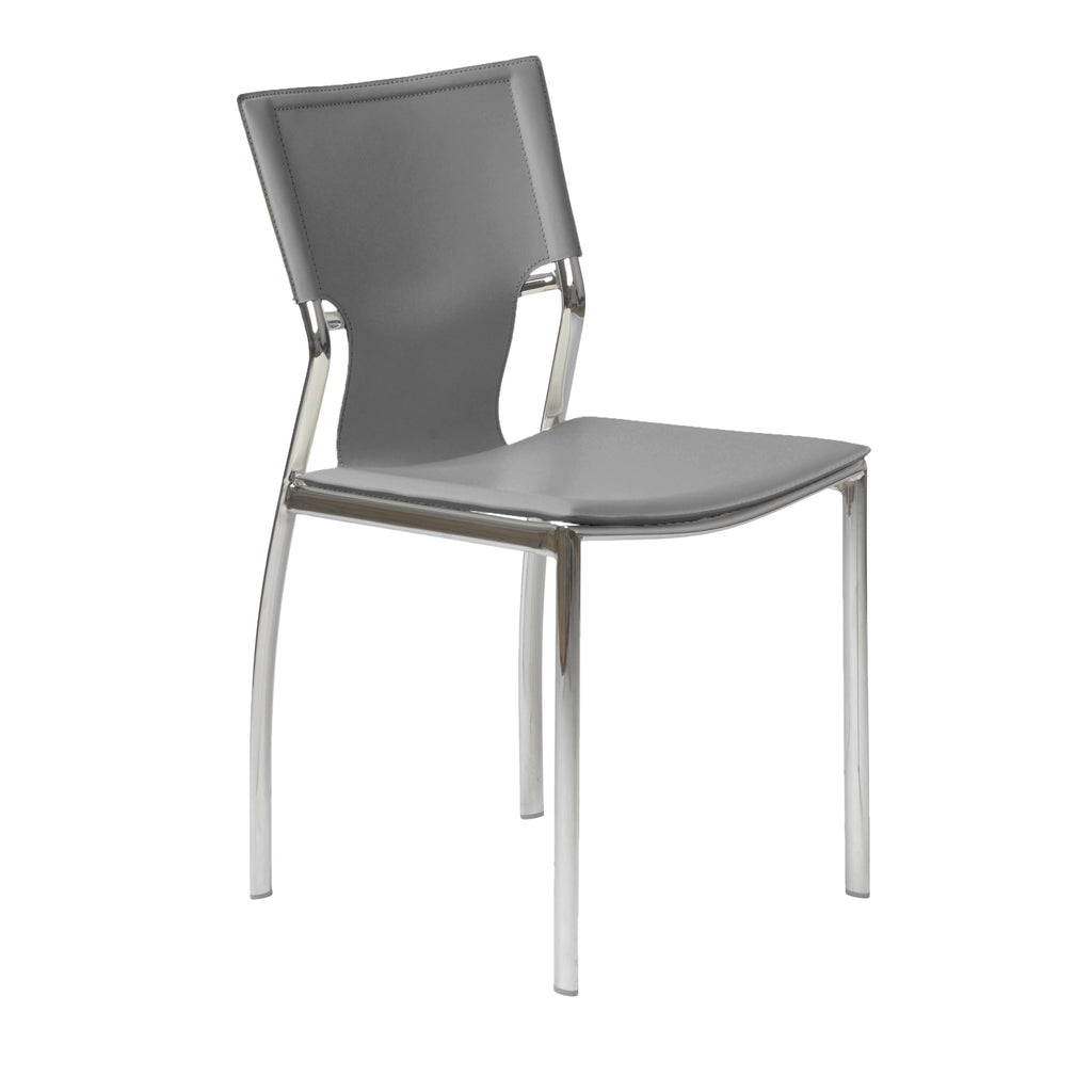 Vinnie Side Chair - Grey,Chrome Legs,Set of 4