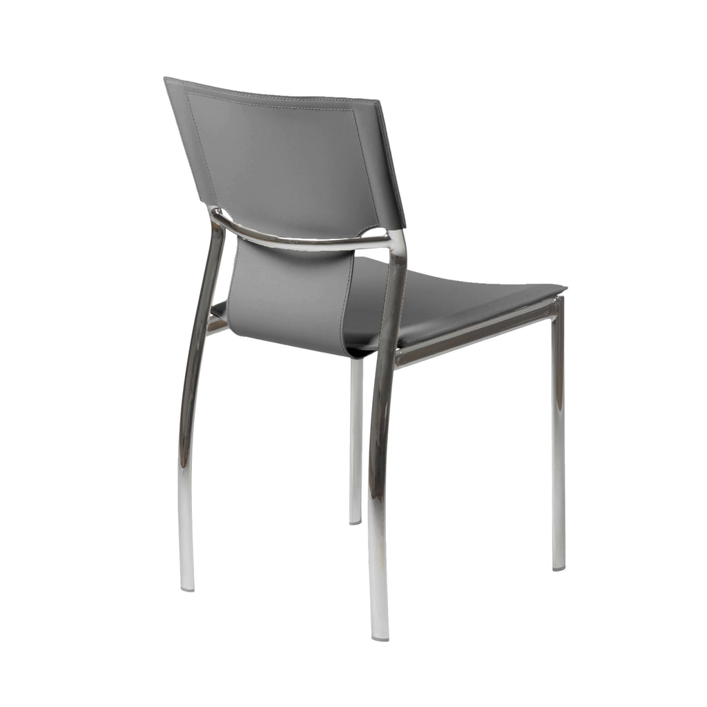 Vinnie Side Chair - Grey,Chrome Legs,Set of 4