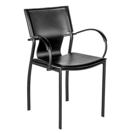 Vinnie Armchair - Black,Black Steel Legs,Set of 2