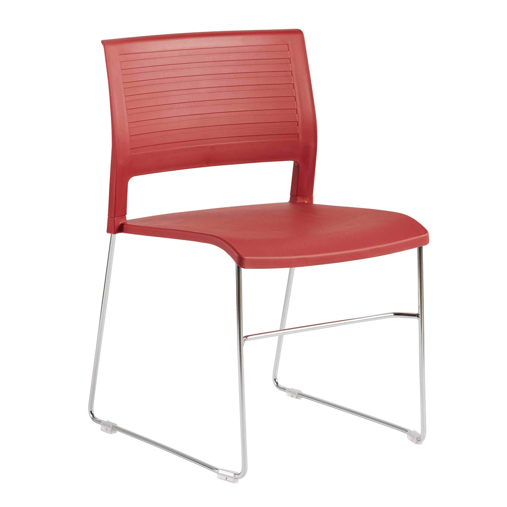 Renate Stacking Side Chair - Red,Set of 4