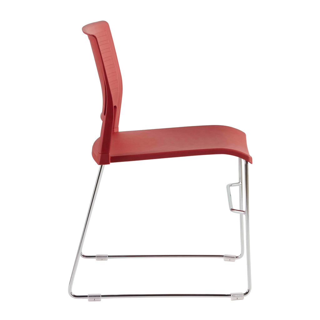 Renate Stacking Side Chair - Red,Set of 4