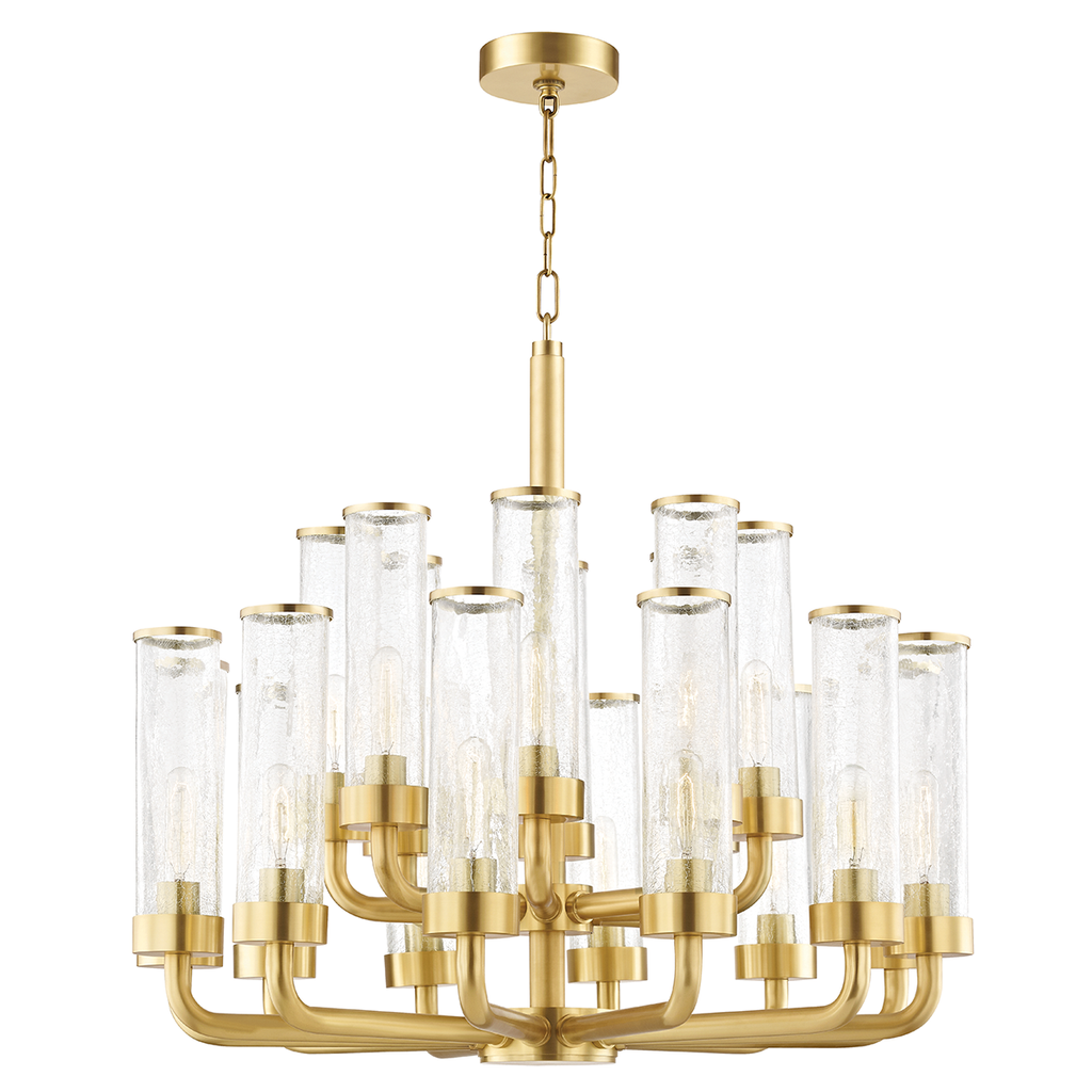 Soriano Chandelier 29" - Aged Brass