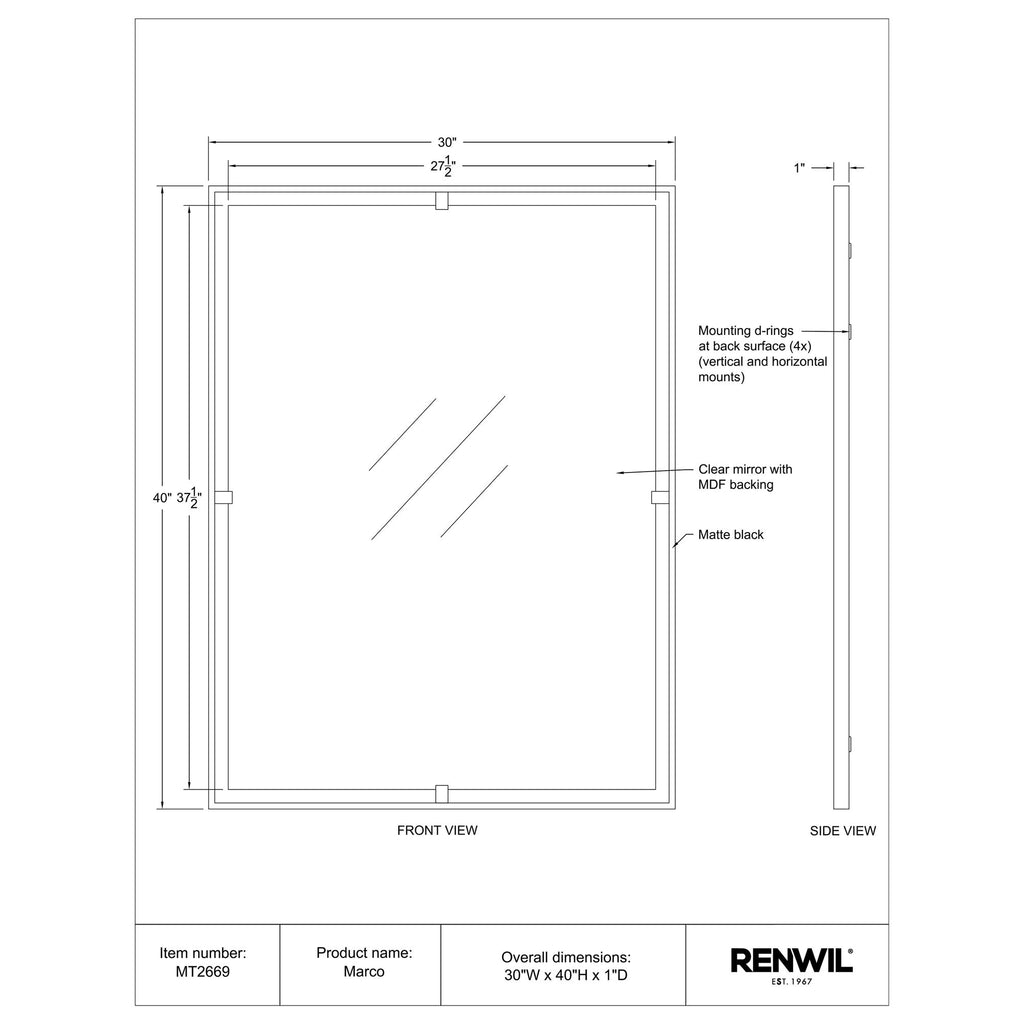 Marco Rectangular Wall Art Mirror