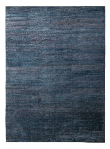 Rug & Kilim's Textural Plain Modern Rug In Blue Two Tones