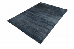 Rug & Kilim's Textural Plain Modern Rug In Blue Two Tones