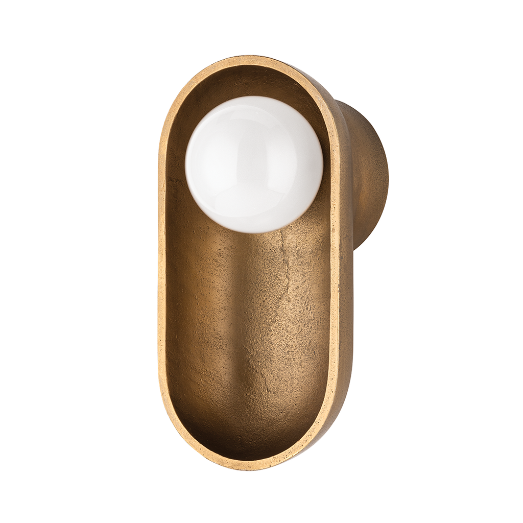 Nathan Wall Sconce, Aged Brass