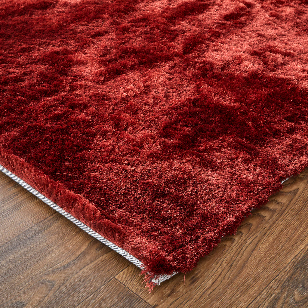 Indochine Modern Solid Red Orange Area Rug (2' x 3'4")