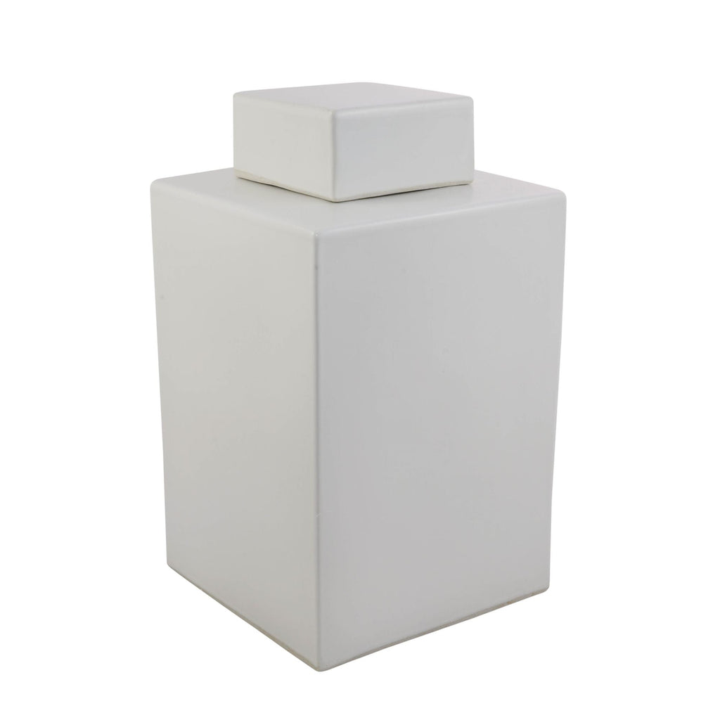 Square Tea Jar Matte White