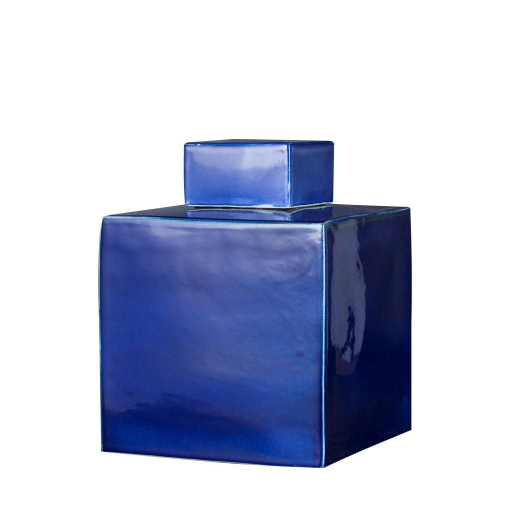 Square Tea Jar Small Navy Blue