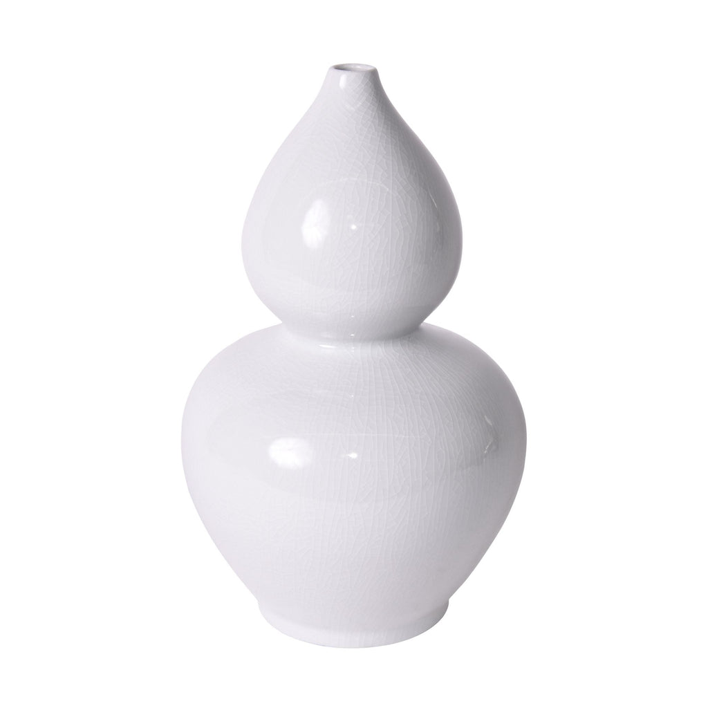 Gourd Vase White Crackle S