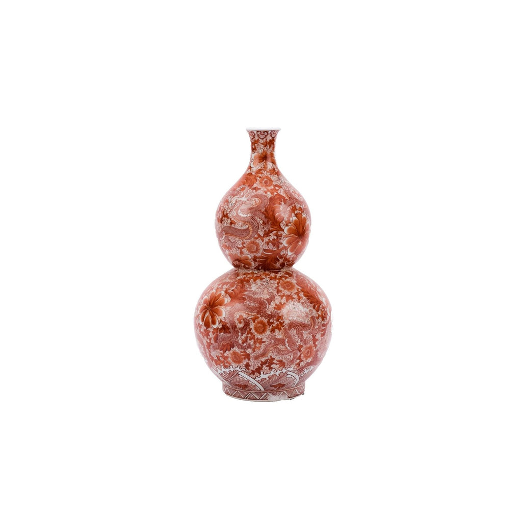 Orange Dragon Gourd Vase