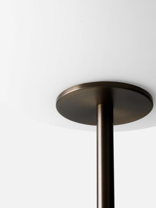 JWDA Floor Lamp, White Marble, Bronzed Brass
