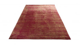 Handmade Modern Rug Red And Gold Abrashed Striped Pattern By Rug & Kilim