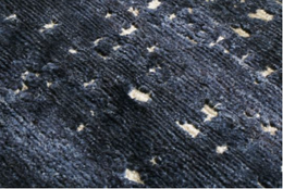 Custom Grisaille "City Lights" Midnight Blue And Black Pure Silk Rug