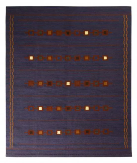 Rug & Kilim's Scandinavian Style Kilim Rug In Purple And Brown Geometric Pattern