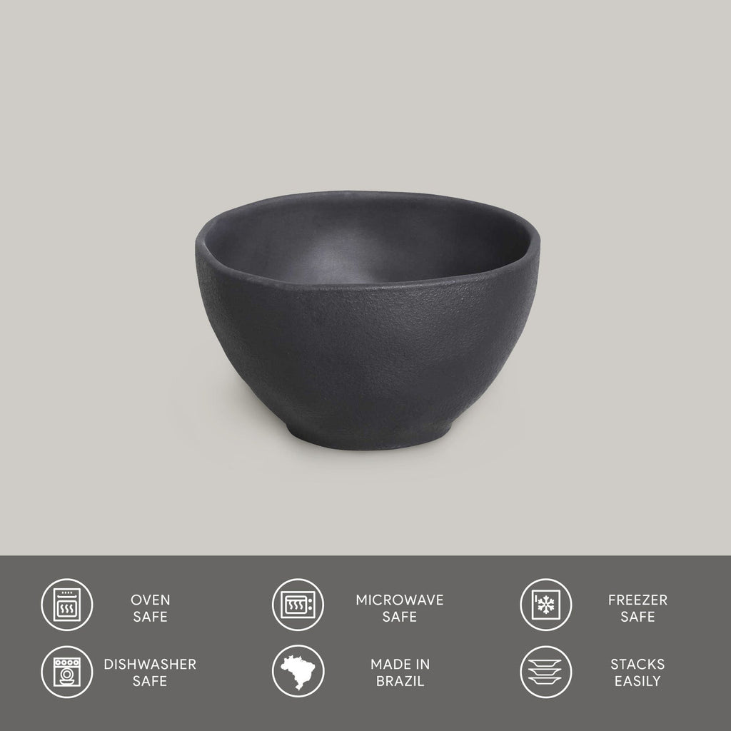 Matte Black Soup Bowls, Set of 6