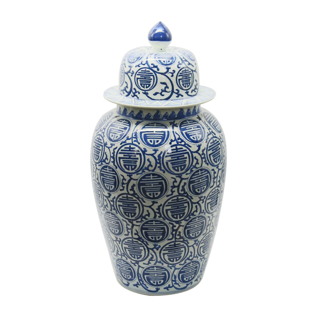 Blue and White Longevity Heaven Jar XL