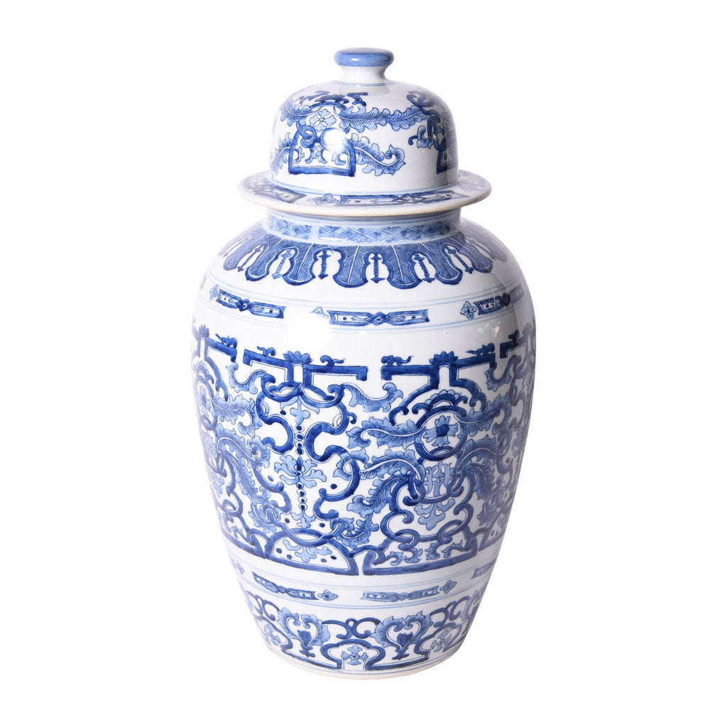 Blue and White Grass Dragon Heaven Jar