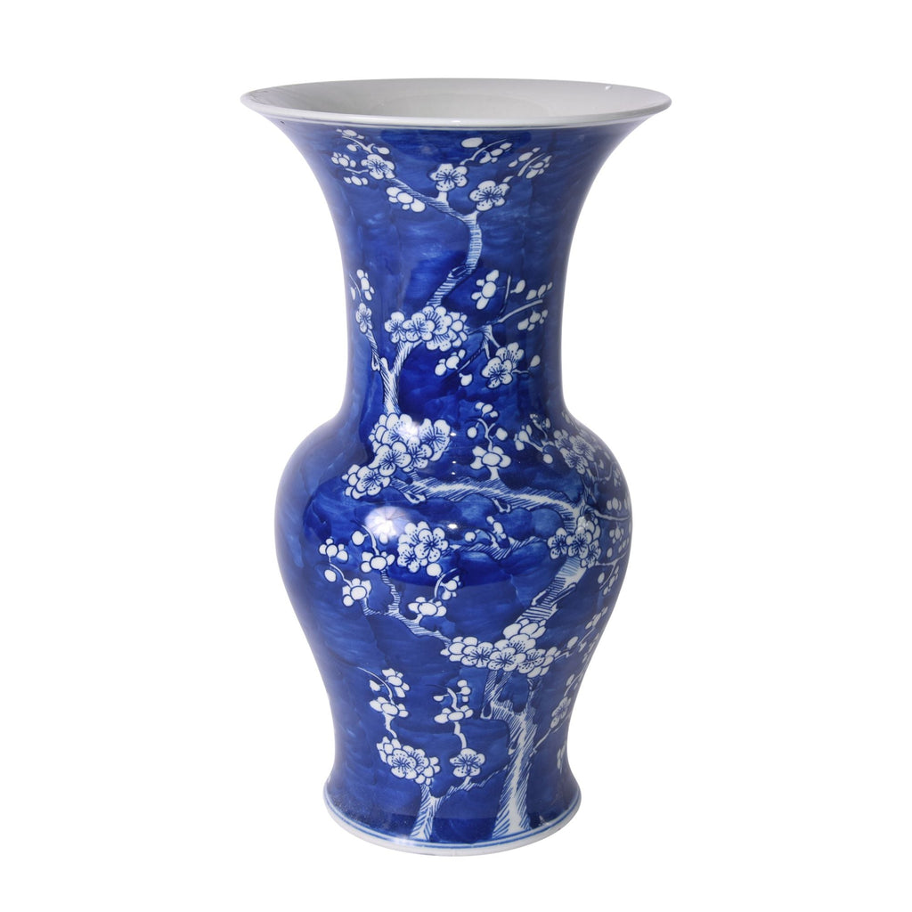 Blue and White Plum Blossom Wide Top Vase