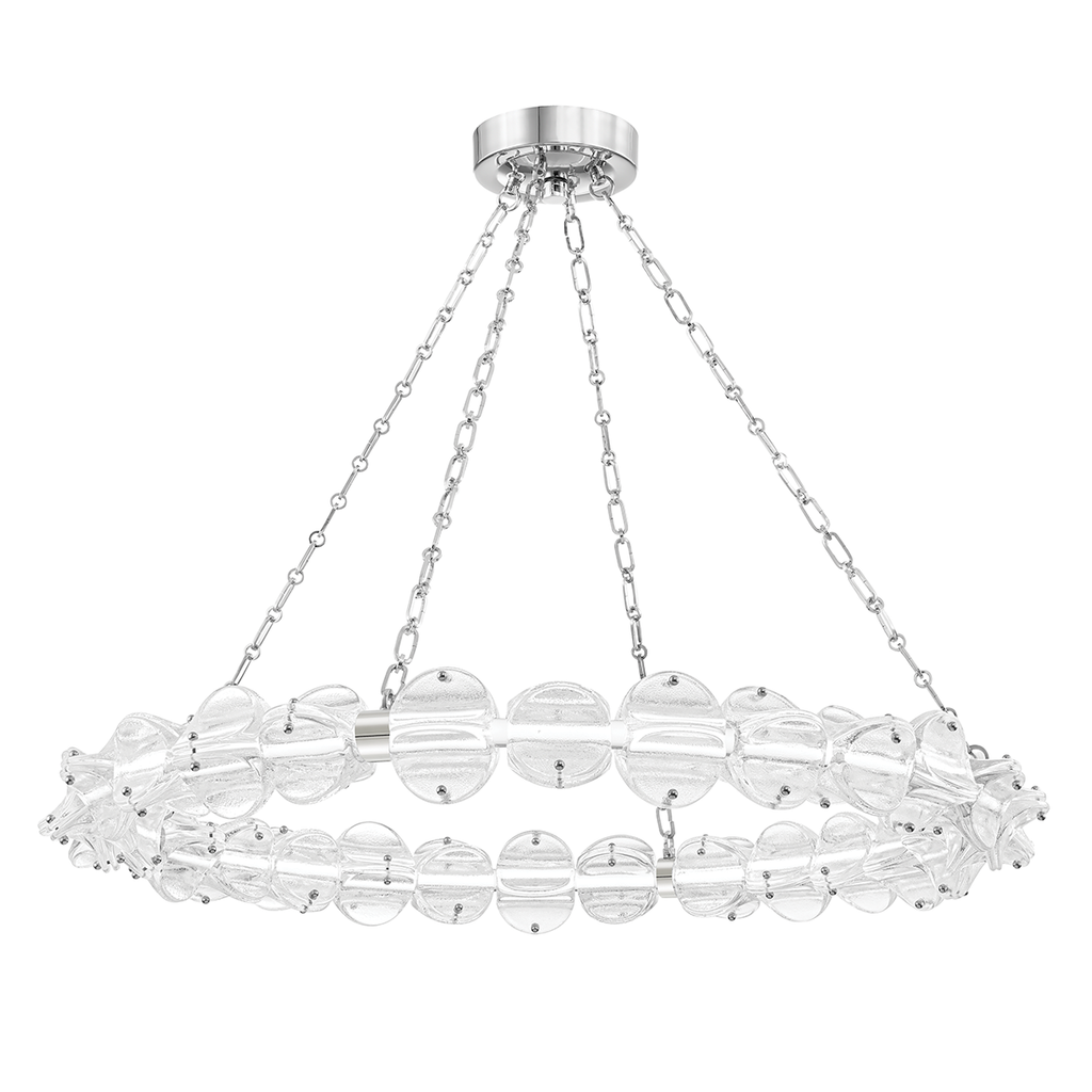 Lindley Small L Chandelier - Polished Nickel