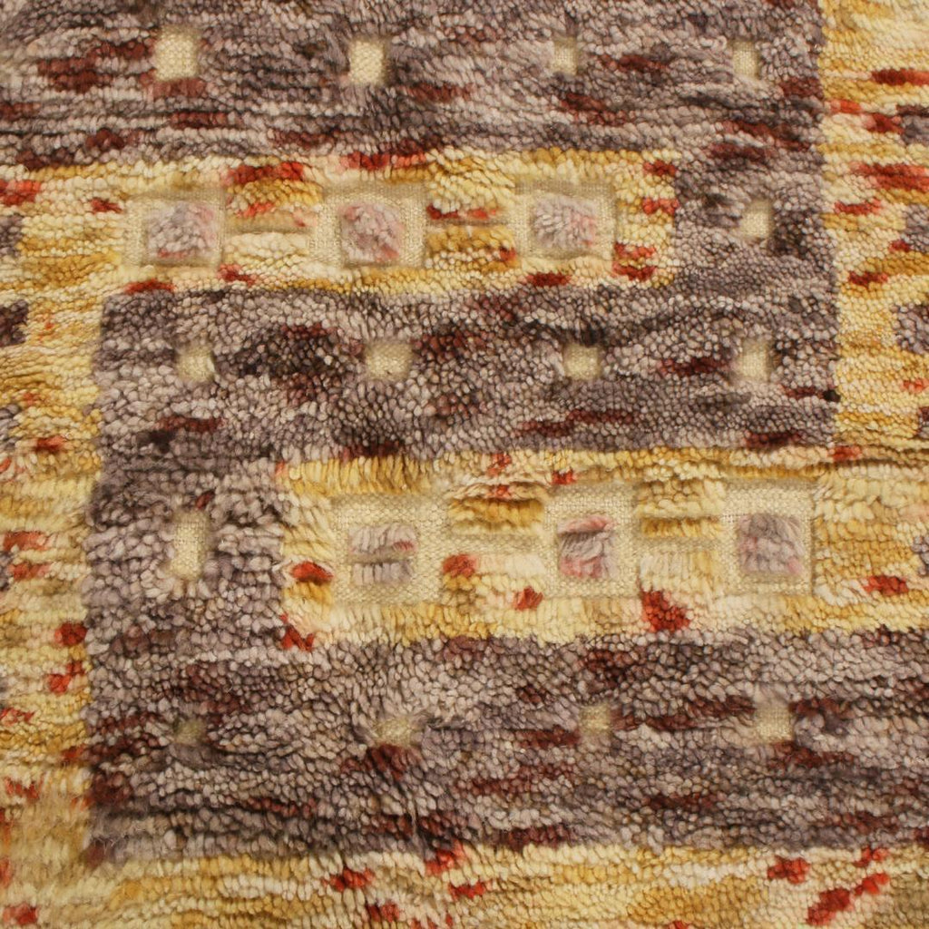 Scandinavian Rug with Gold-Grey and Yellow Patterns