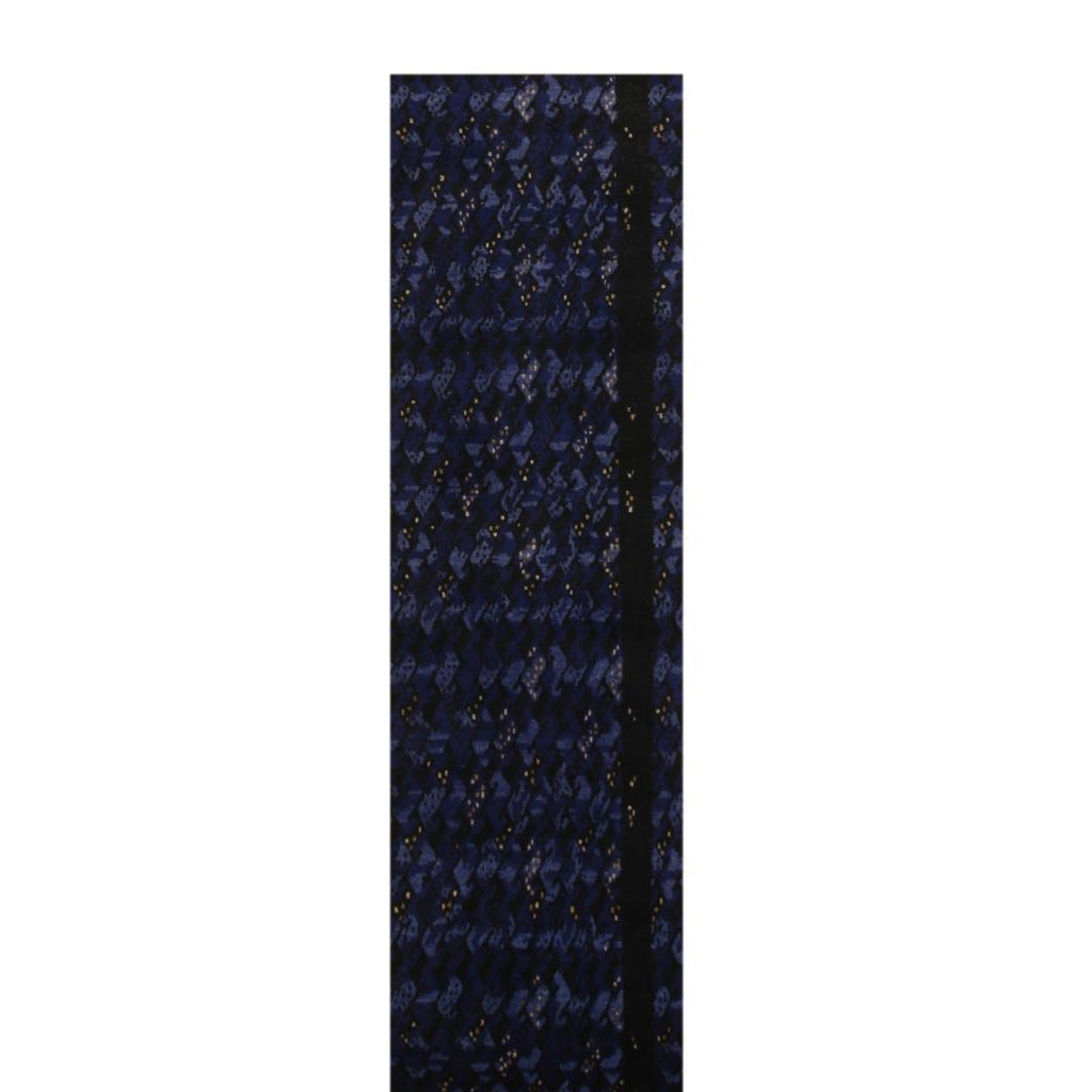 Scandinavian Runner With Blue Black Geometric Pattern