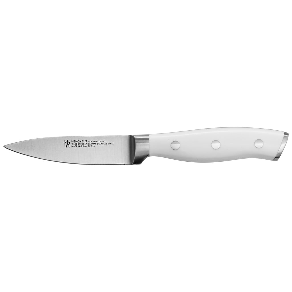 3.5" Paring Knife- White Handle Forged Accent