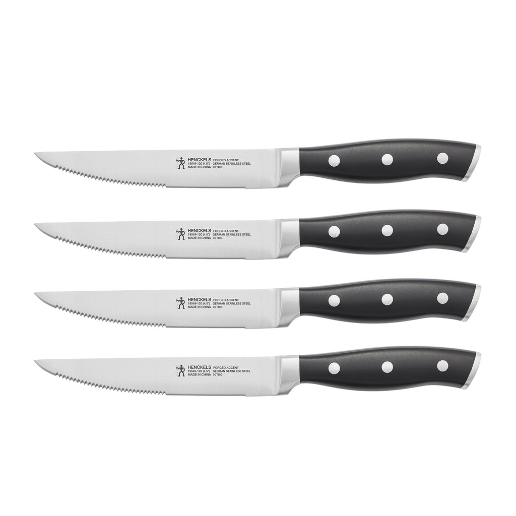 4-Piece Steak Set Black Forged Accent