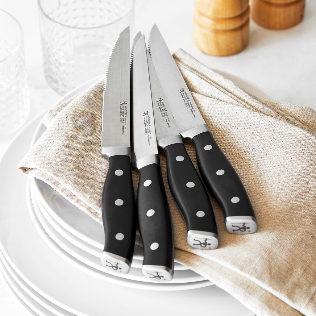 4-Piece Steak Set Black Forged Accent